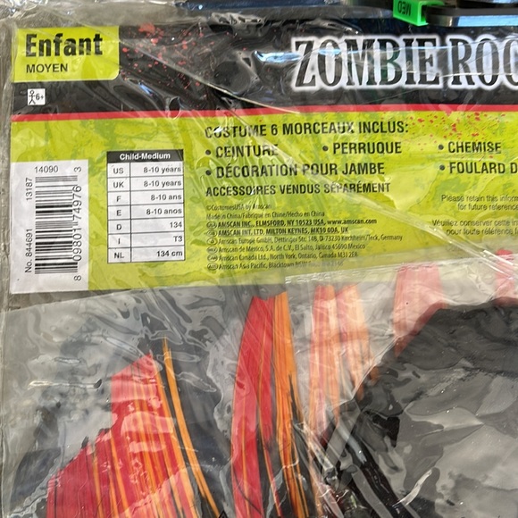 Rock Zombie Children’s Costume! New! - Picture 5 of 9